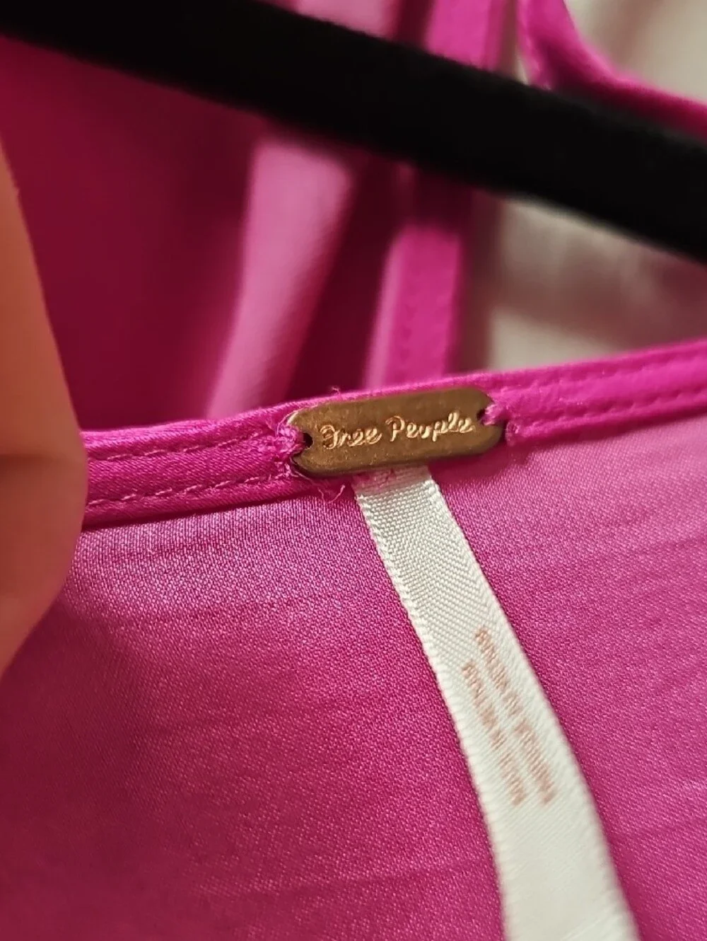 Free People Magenta  Tie-Front/back V-Neck Dress